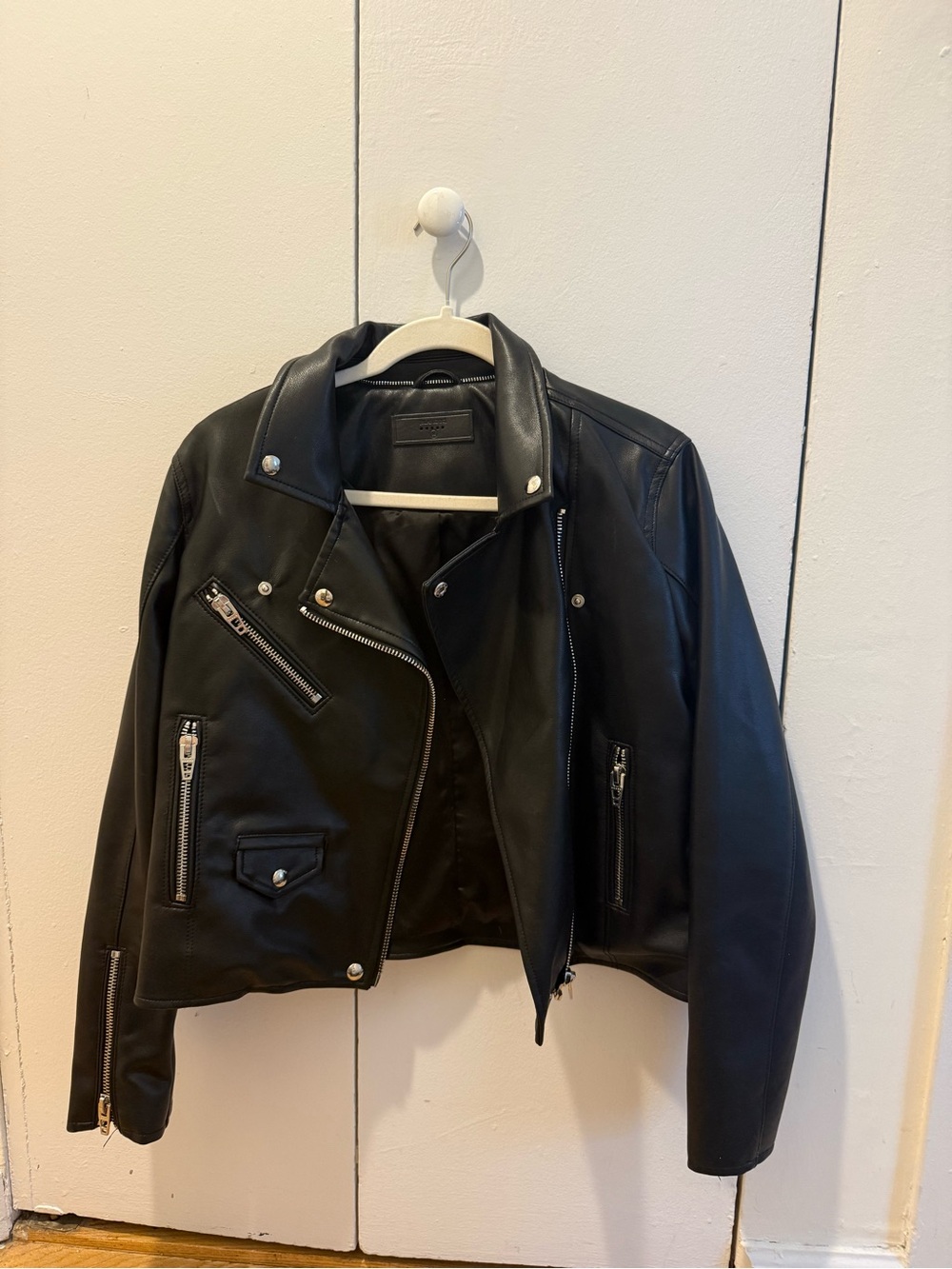 Black Leather Moto Jacket - Women’s Biker Coat